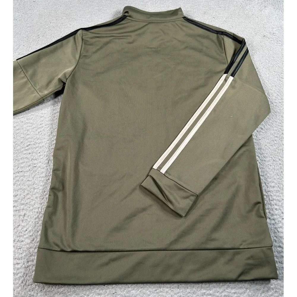 Adidas Jacket Youth‎ Boys Large Green Track Tricot 3-Stripe Full Zip Training